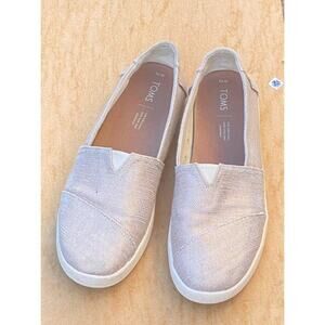 Toms Women's Espadrilles Casual Sparkly Pink US 10 Slip-Ons Comfy Walking Shoes